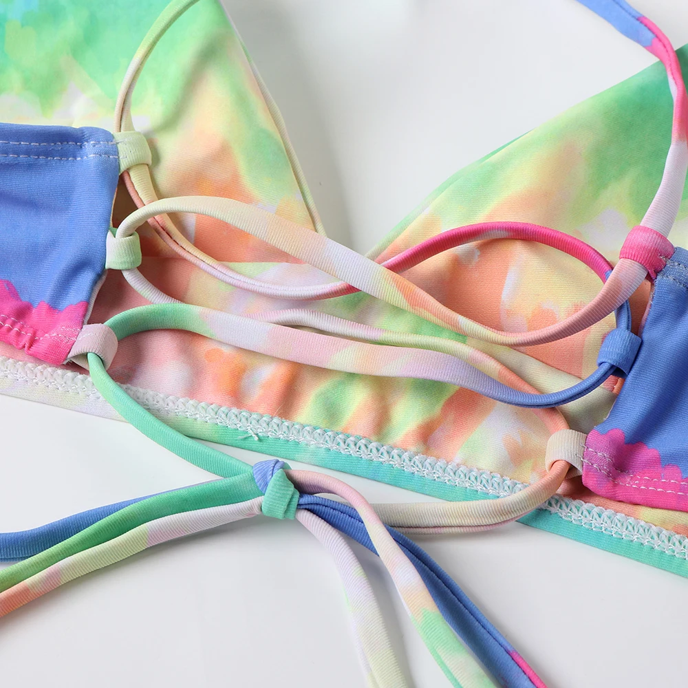 Купальник OMKAGI женский леопардовый пикантный микро бикини с чашками пуш-ап