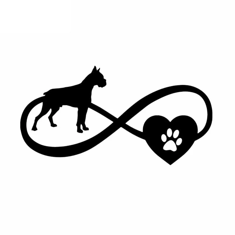 

Boxer Dog Love Pet Sticker High Quality Car Window Decoration Personality Pvc Waterproof Decal Black/white, 18cm*9cm