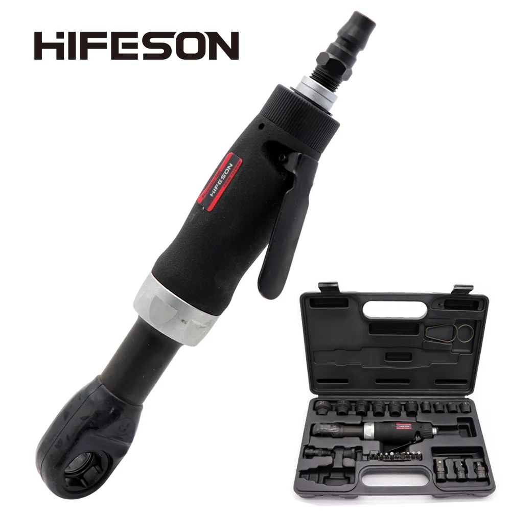 

HIFESON Perforated pneumatic ratchet wrench 8-21mm sleeve elbow wind approved corner wind pull 1/4 threading pull socket seat