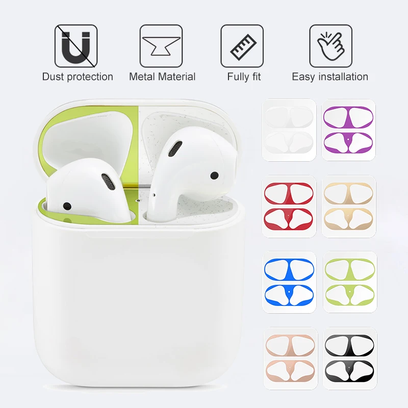 

Пыленепроницаемая царапинам наклейка для Apple AirPods 2 1 наклейка защита от пыли Защитная пленка для наушников для AirPods 1 2 Наклейки на крышку