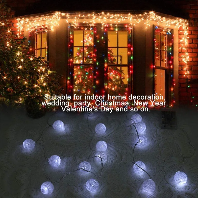 5M 20LED Katoen Bal Guirlande гирлянды светильник Свадебная вечеринка Kerst домой на открытом