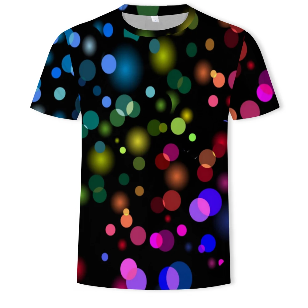 

3d New Simple Fashion Color Psychedelic Creative Design T -Shirt For Men 'S Versatile Cool Unique Print Handsome