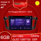 NaviFly 6 ГБ + 128 Гб 8 ядер Carplay QLED 1280*720 Android 10,0 авто радио GPS автомобильный Muletimedia плеер для Peugeot 508 2011 - 2018