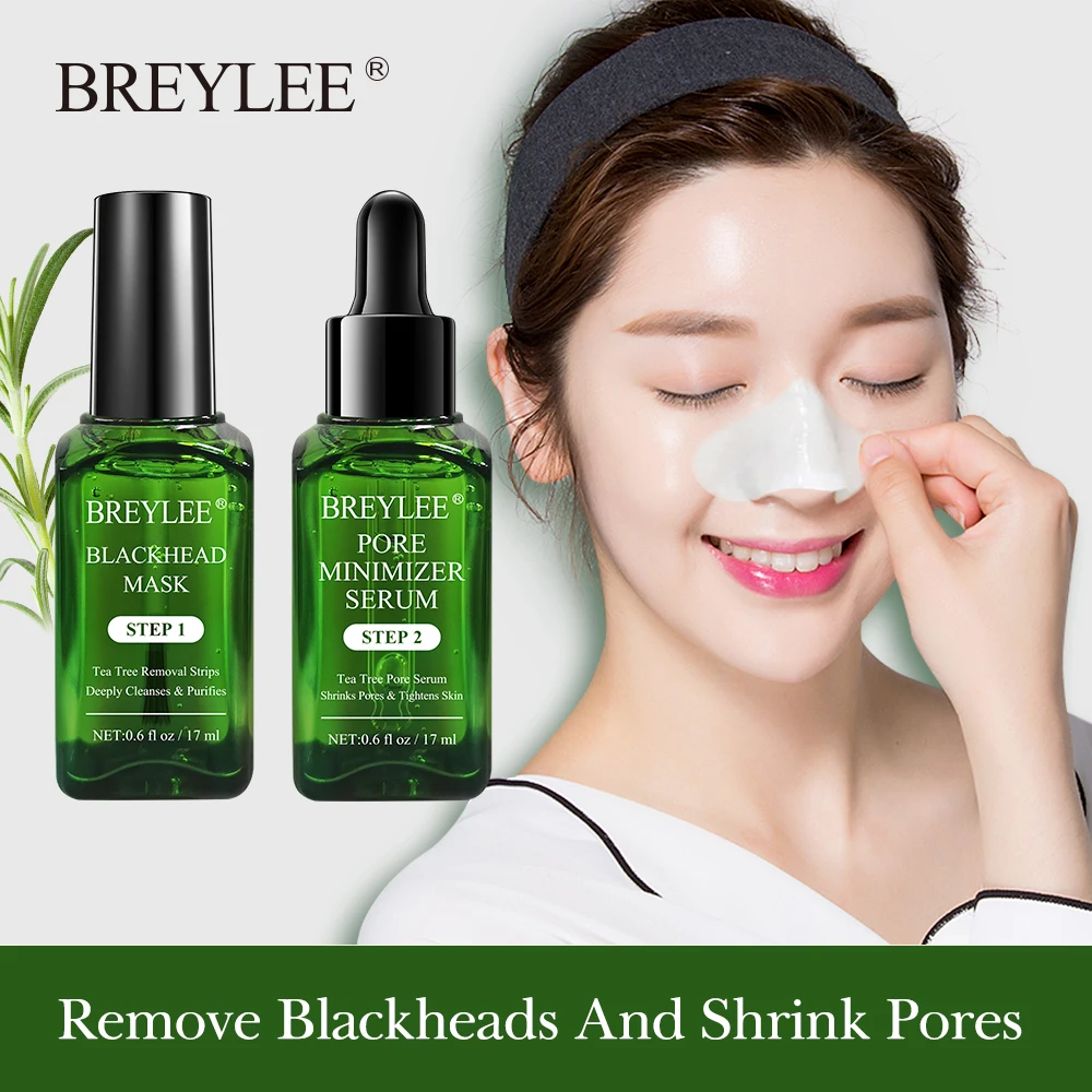 

BREYLEE Face Care Blackhead Removal Serum Anti Acne Treatment Pore Refining Serum Shrinks Kit Face Essence Facial Mask Skin Care
