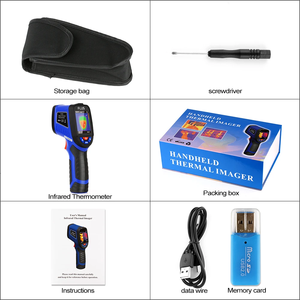 Портативный инфракрасный термометр FLUS цифровой портативный измеритель