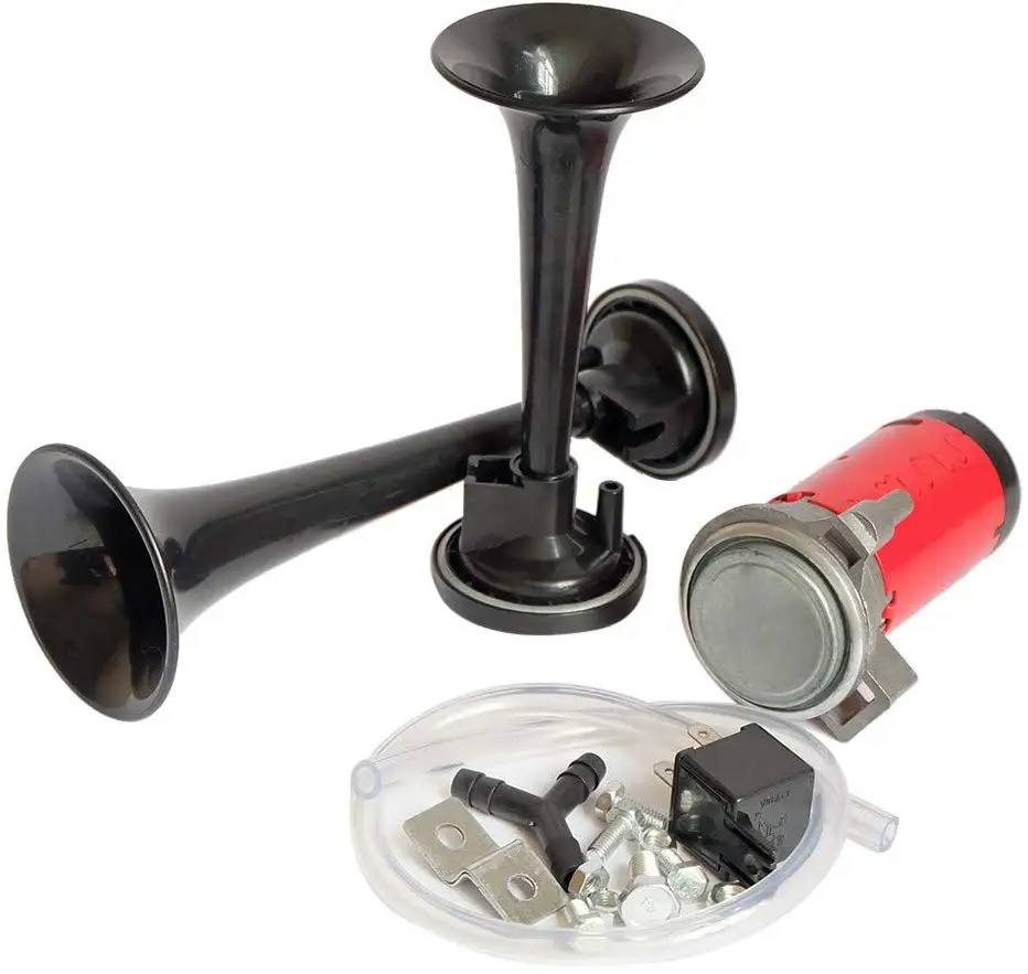 

MOQIU 12V 178db Black Car Motorcycle Air Horn Train Kit Dual Trumpet Ultra High