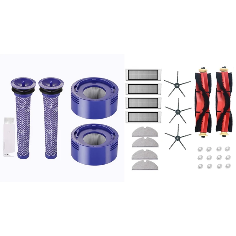 

2 комплекта аксессуаров для пылесоса: 1 основная щетка, моющийся фильтр НЕРА, 1 Комплект фильтров двигателя и предварительные фильтры НЕРА