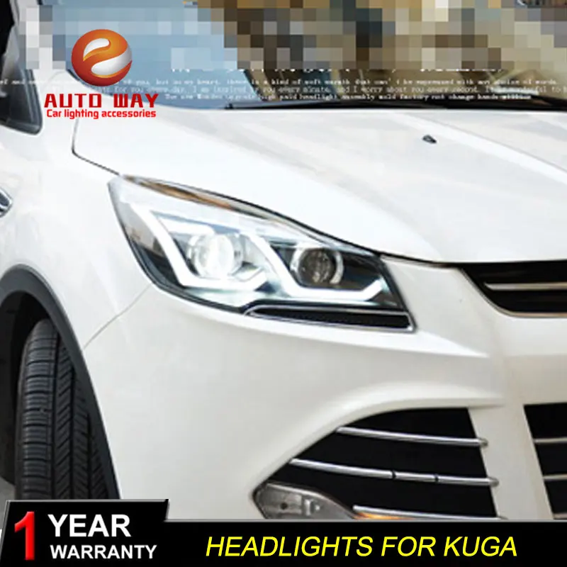 Автомобильный Стайлинг Головной фонарь чехол для Ford Kuga фары 2013 2015 светодиодные DRL