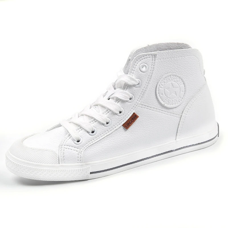 Кроссовки женские кожаные дышащие высокие повседневная обувь для тренировок