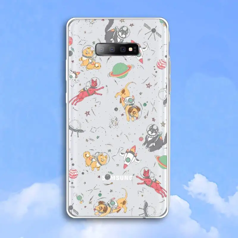 

Starry Universe cartoon space Phone Case Transparent For Samsung Galaxy A 71 21s S note 8 9 10 plus 20 ultra