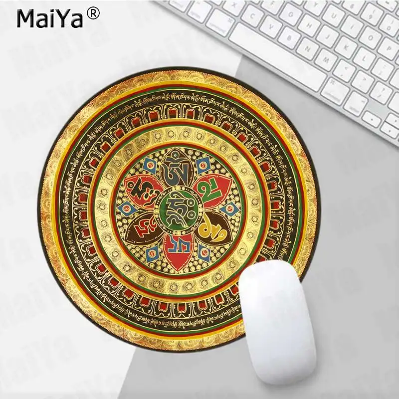 MaiYa индийская Мандала с символом Ом в центре силиконовая мышь для игры против