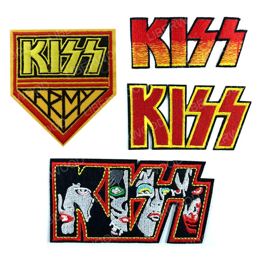 Наклейка с надписью KISS BAND ROCK ROLL|Заплатки| |