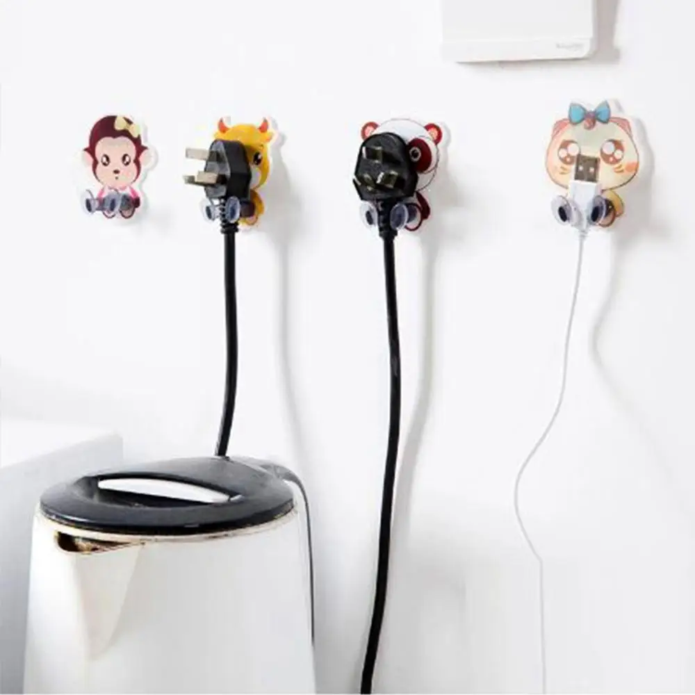 Клейкий крючок с вилкой питания 6 шт. прочная клейкая вешалка моющаяся