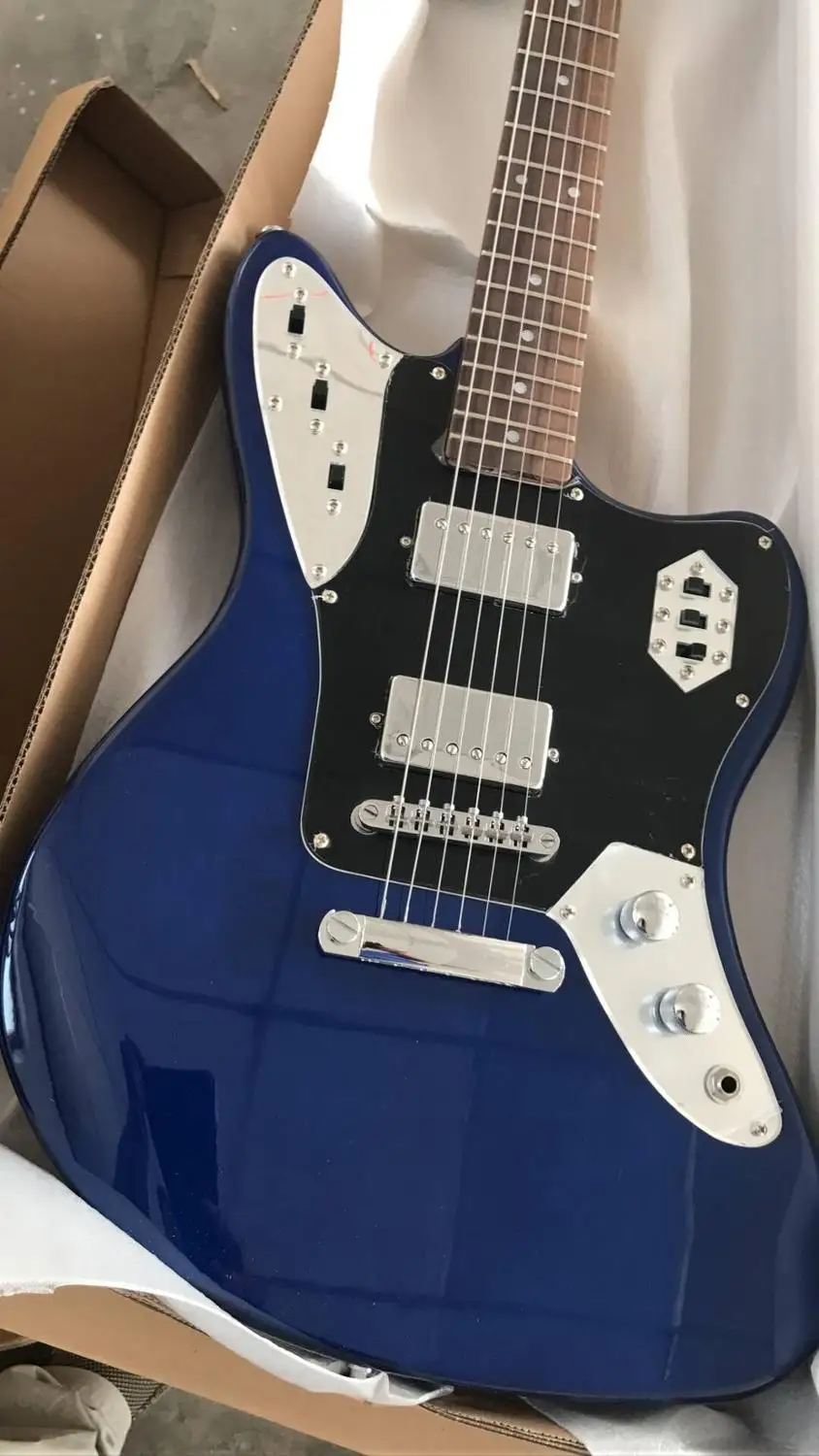 Оптовая продажа гитара Новое поступление модель Jaguar электрическая синего цвета