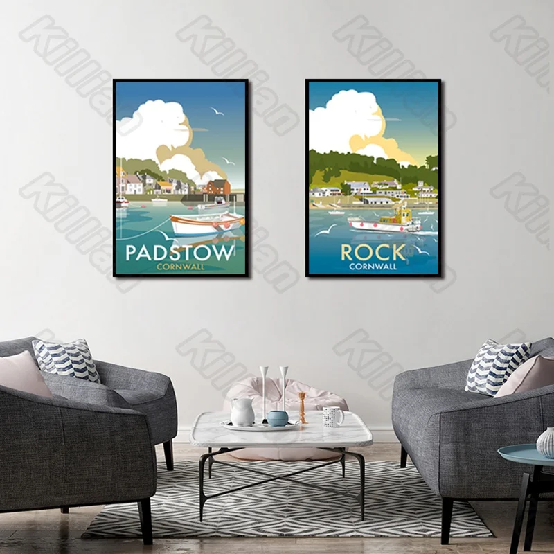 

Frameless Painting Seascape Boat Poster Home Bedroom Decorative Living Room Decoration Canvas Painting Hd Print Modern Style