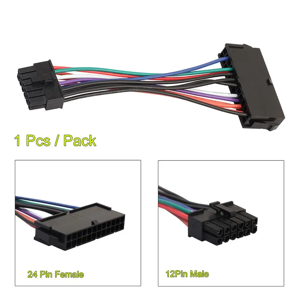 Переходник ATX 24-контактный разъем на 12-контактный кабель питания 18AWG шнур для