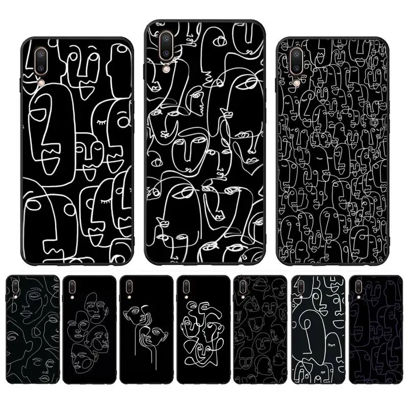 

Fashion Abstract Art Lover Face Phone Case For Oppo Reno Realme C3 6Pro Cover For vivo Y91C Y17 Y19 Funda Capa