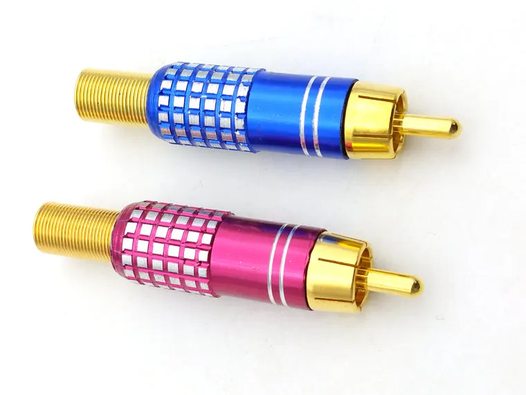 100 шт. высокое качество Золото RCA штекер припоя аудио видео адаптер Разъемы|video