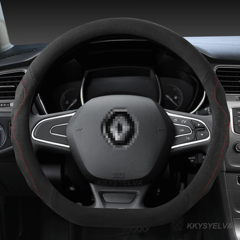 

Замшевый чехол на руль автомобиля из коровьей кожи для Renault Clio Fluence Megane Laguna Talisman Captur Kadjar Kaptur Koleos Scenic Espace