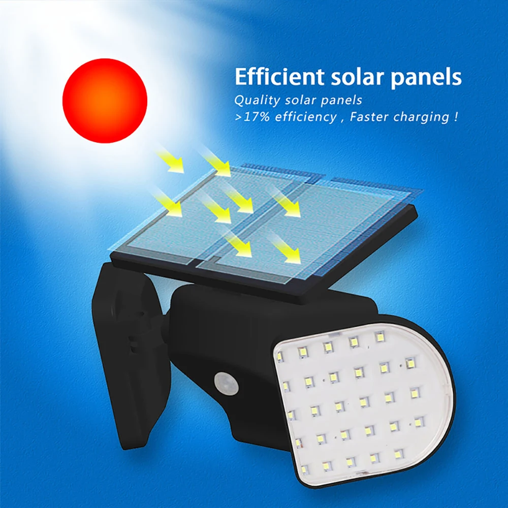 Mpow 56LED солнечный светильник Открытый водонепроницаемый 360 градусов вращающийся