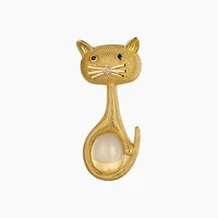 bastiee trendy kitty cat brooches for women silver 925 jewelry gold plated hmong handmade luxury gifts