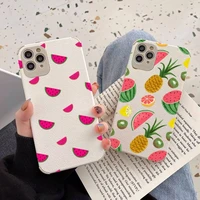 summer fruit watermelon phone case lambskin leather%c2%a0for iphone 12 11 8 7 6 xr x xs plus mini plus pro max shockproof