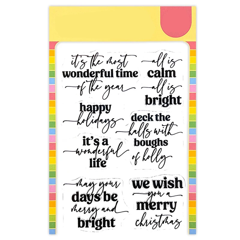 2021 New English Words Merry Christmas Clear Stamps and Metal Cutting Dies For DIY Craft Making Paper Greeting Card Scrapbooking | Дом и сад