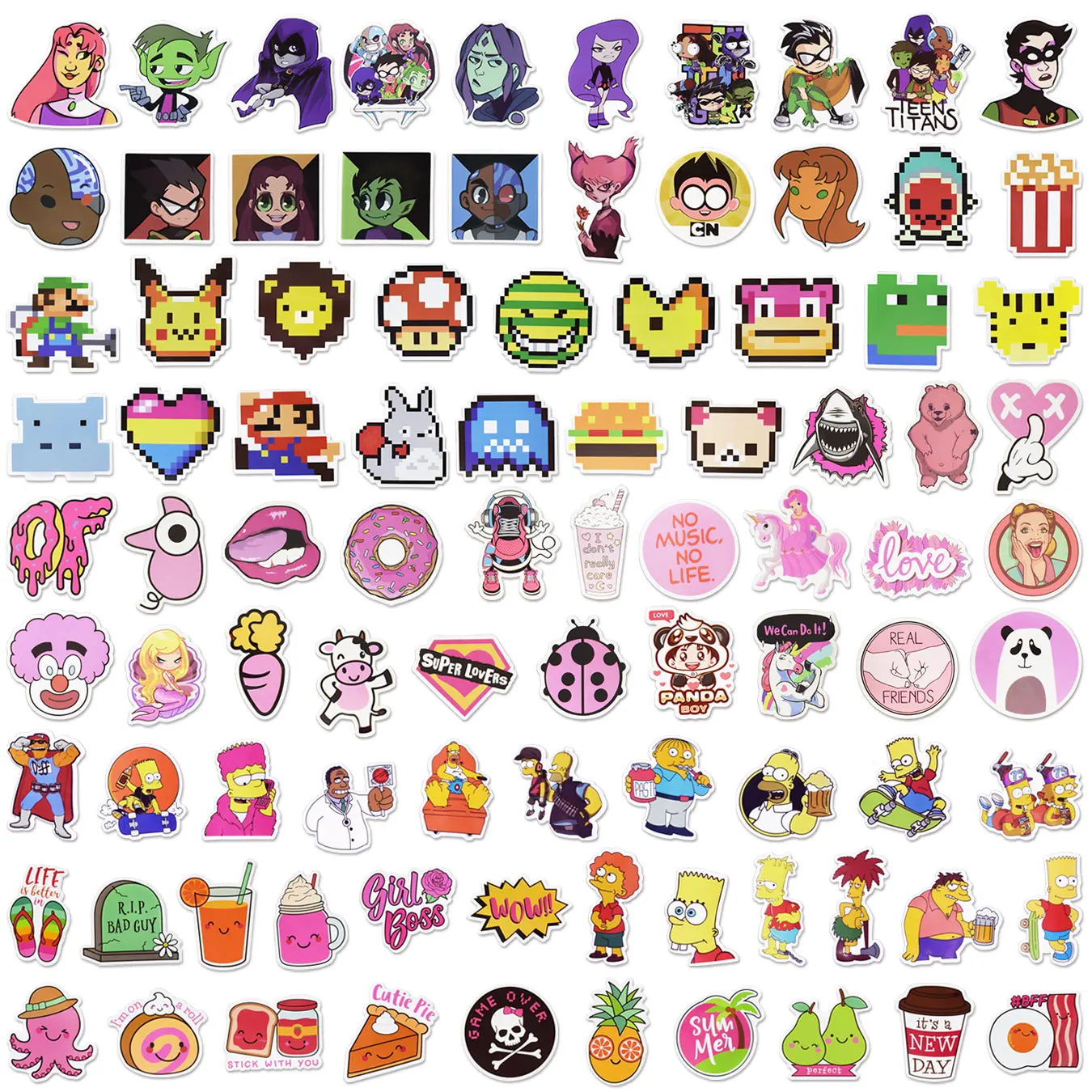 Pegatinas de dibujos animados variados para ordenador port&aacute;til, pegatinas para bicicleta, monopat&iacute;n, equipaje, casco, juguetes, Jdm, 1000 Uds.-2