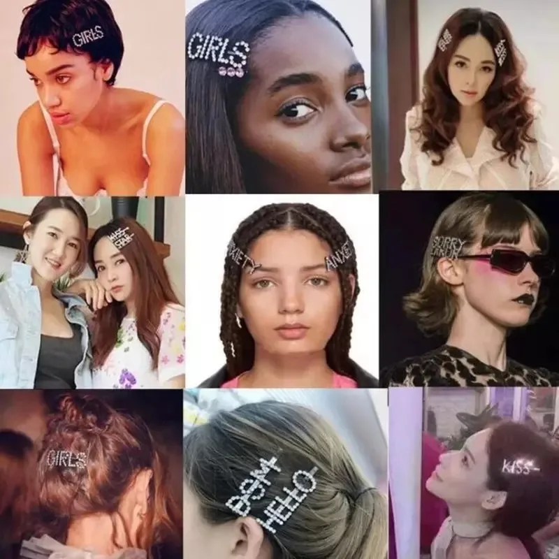 1 шт. блестящие стразы с буквами для сексуальных женщин заколка волос девочек