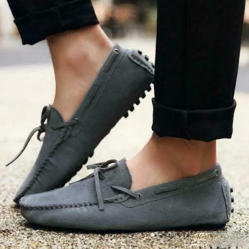 

Suede Leather Men Slip on Loafers Shoes Moccasin Casual Boat Shoes Driving C174