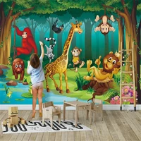 milofi custom photo wall paper hand painted cartoon forest animal childrens room background wall mural