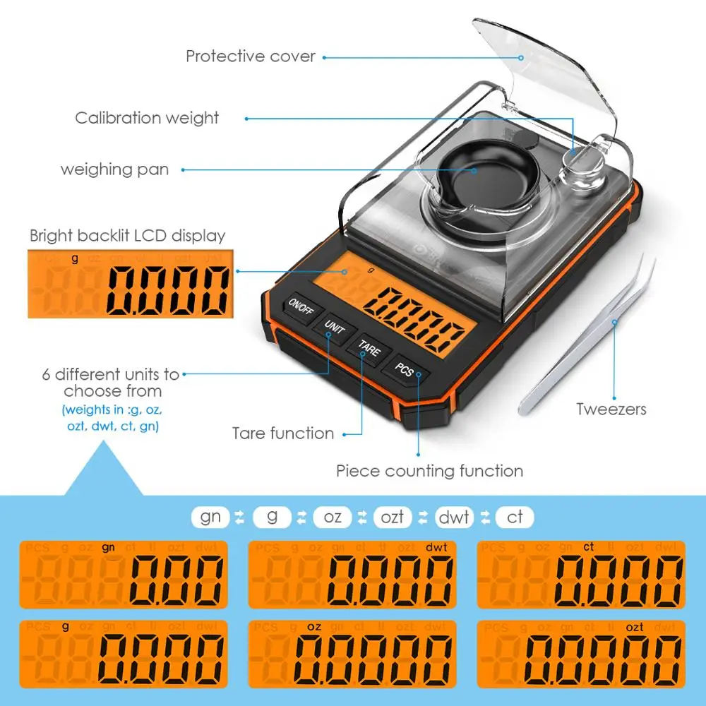 B&aacute;scula Digital electr&oacute;nica de 0.001g, Mini b&aacute;scula port&aacute;til de bolsillo profesional de precisi&oacute;n, miligrama, 50g de pesos de calibraci&oacute;n-1