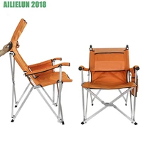 lightweight high back folding camp chair with storage portable outdoor furniture reclining lounger tourist picnic hiking fishing