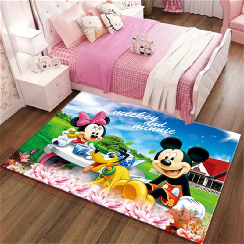 

80x160CM Disney Mickey Baby Play Mat Washable Non-slip Bedroom Living Room Rugs Waterproof Modern Carpet Children Floor Pads