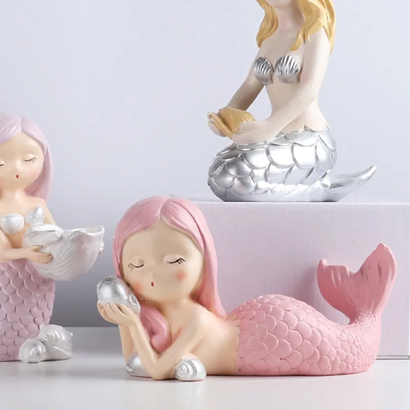 

Русалка смолы hug Морская звезда Средиземноморский стиль День рождения украшение подарок Детская комната милый маленький орнамент скульпту...