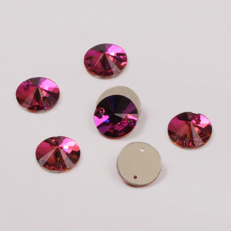 Стразы Rivoli цвета фуксии 3200 блестящие стразы с плоским основанием серебристые 2