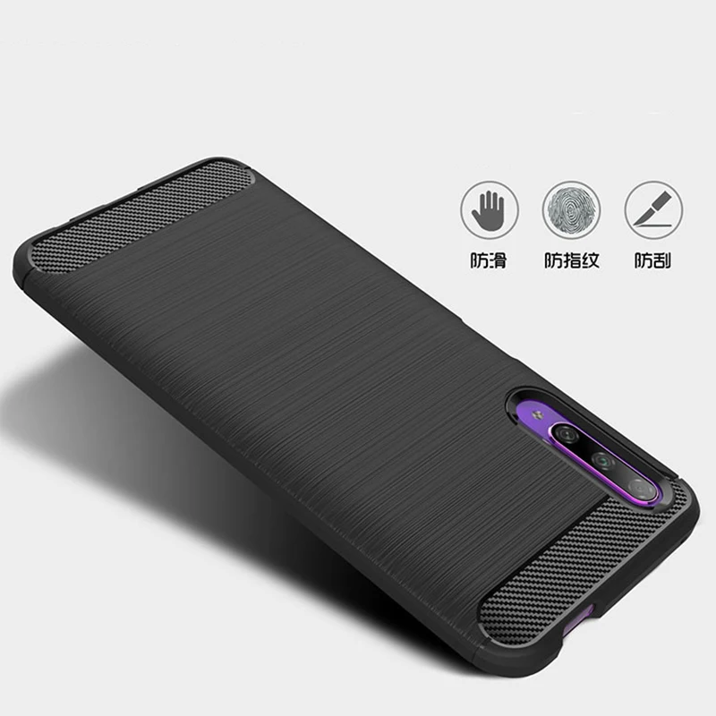 Мягкий чехол для huawei Honor 9X Pro силиконовый углеродное покрытие ультратонкий
