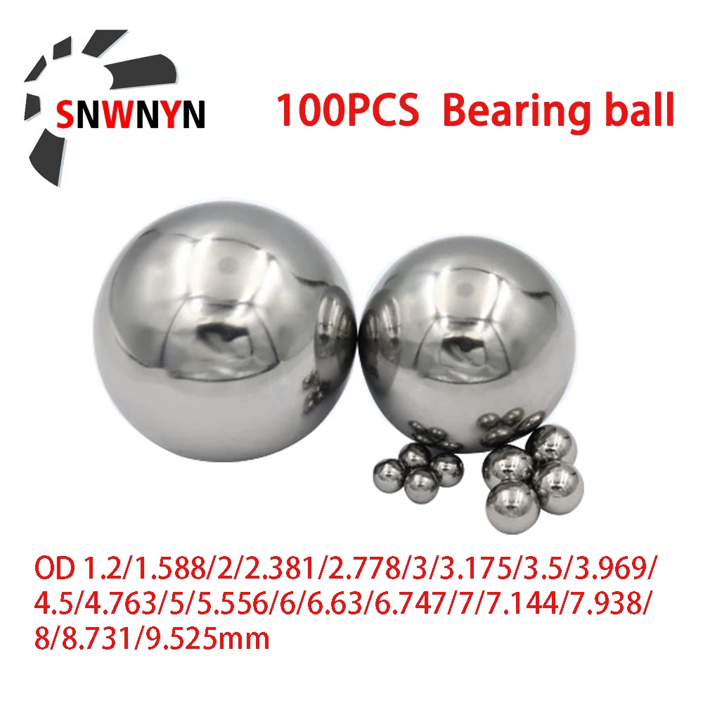 100 шт. шариков из стали GCR15 диаметром 1,2/2/3/3,175/3,969/4,5/5/6/6,35/7/8/9/9,525 мм для мелких шариков G10 высокой точности с резьбой.