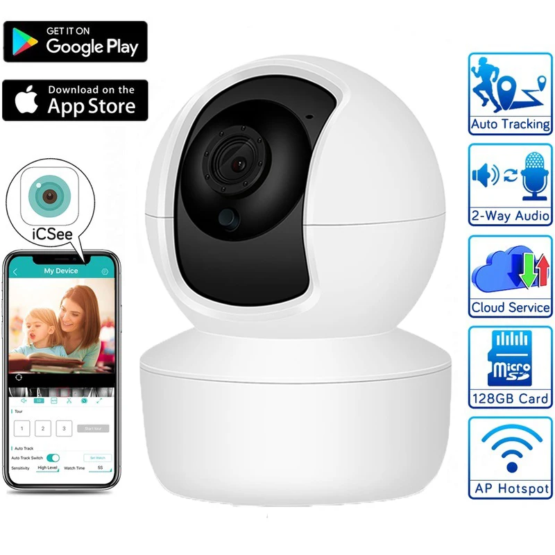 

ICSEE Wifi Camera Ip 2MP Home Security Camera IR Night Vision P2P Wireless Surveillance CCTV Network Two Way Audio Wifi Camera