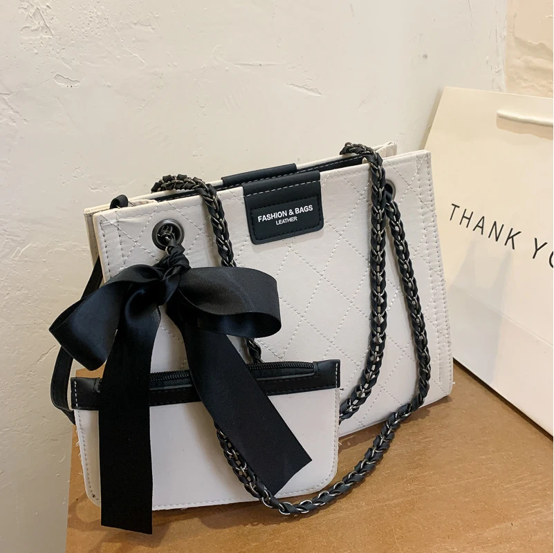 

Luxury Designers Women Hand Bags Bow Ladies Simple Messenger Bags Fashion Retro Female Shoulder Bags High Quality Leather Purse