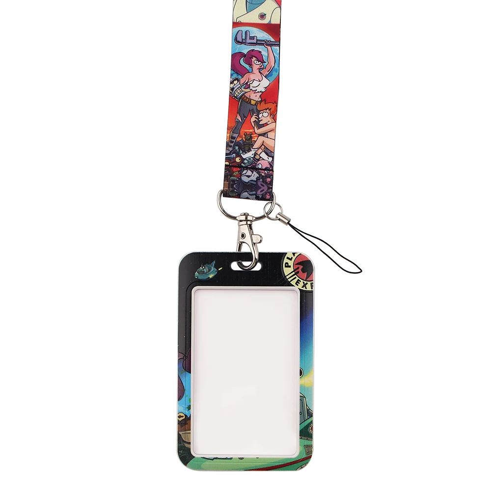 CB346 Cute Cat Cartoon Lanyard Credit Card ID Holder Bag Student Women Travel Bank Bus Business Card Cover Badge