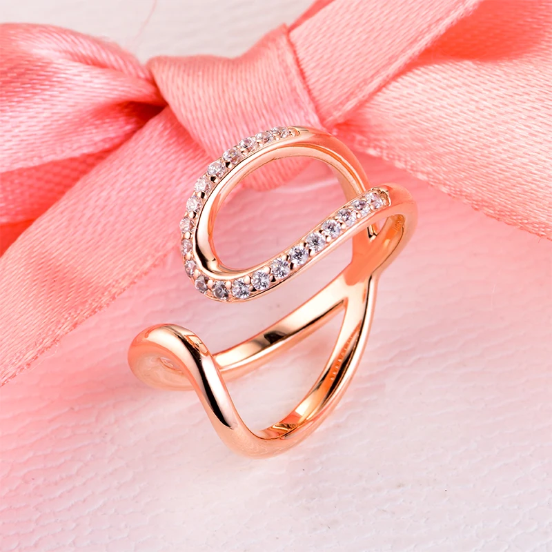 

New Fashion 925 Sterling Silver Wrapped Open Infinity Ring For Women Original 925 Silver Rings Fine Brand Jewelry Gift