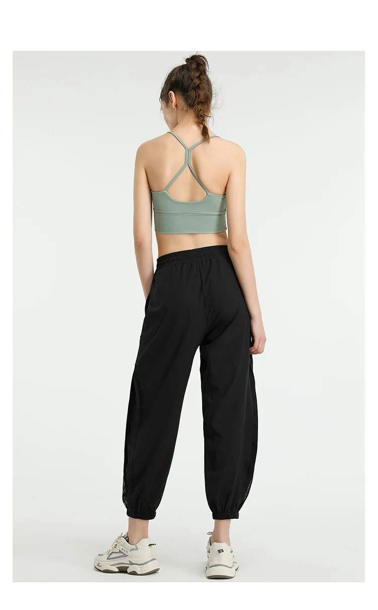 

Mesh Drawstring Running Trousers Loose Workout Yoga Leggings Exercise Training Basketball Pants Fitness Jogger Sport Pants Women