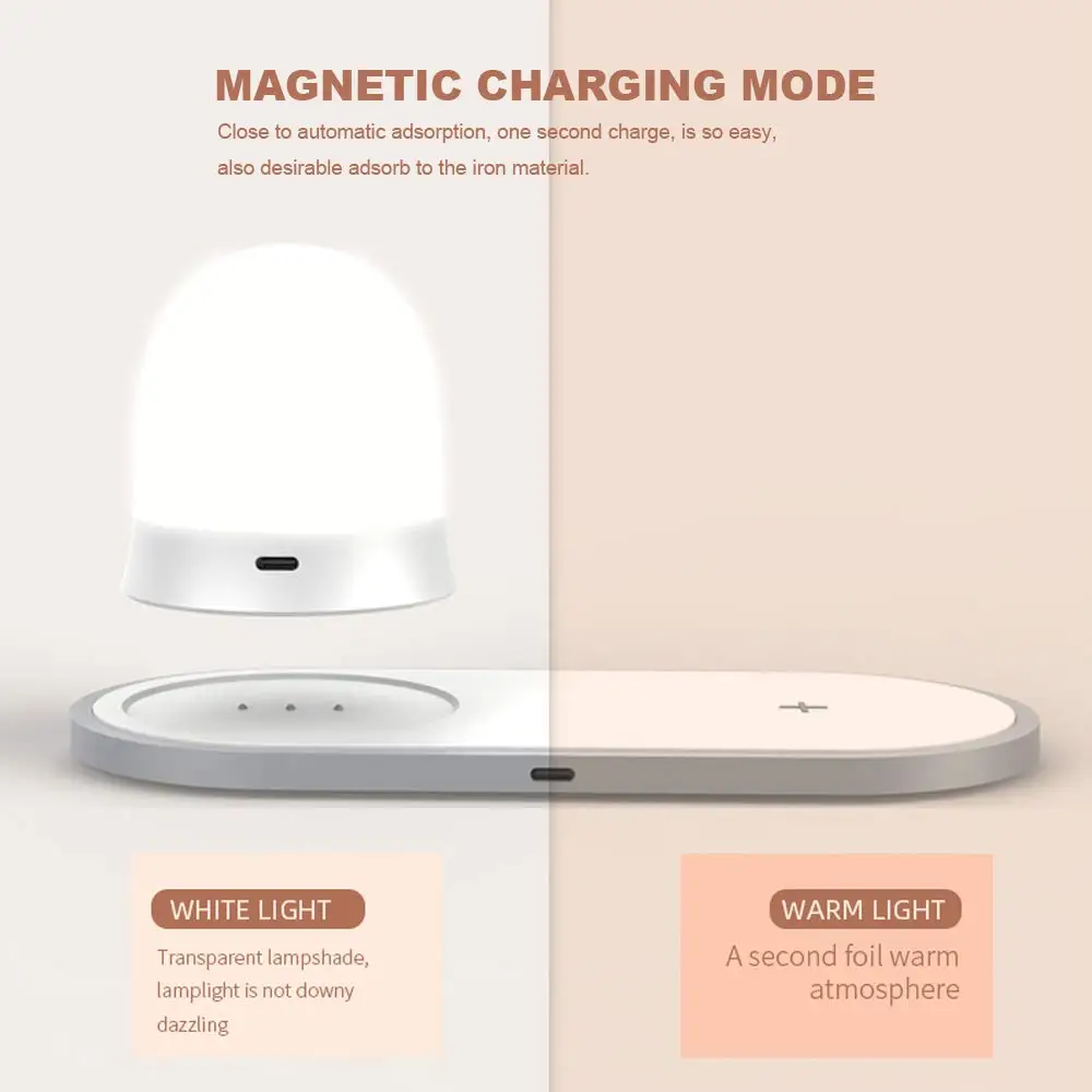 Беспроводное зарядное устройство лампа Ночной светильник быстрая Беспроводная