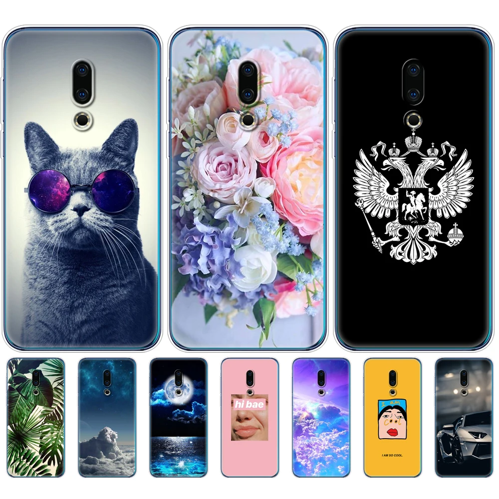 Чехол для Meizu 16th 6 0 дюйма силиконовый чехол с рисунком Plus 5 мягкая задняя крышка из
