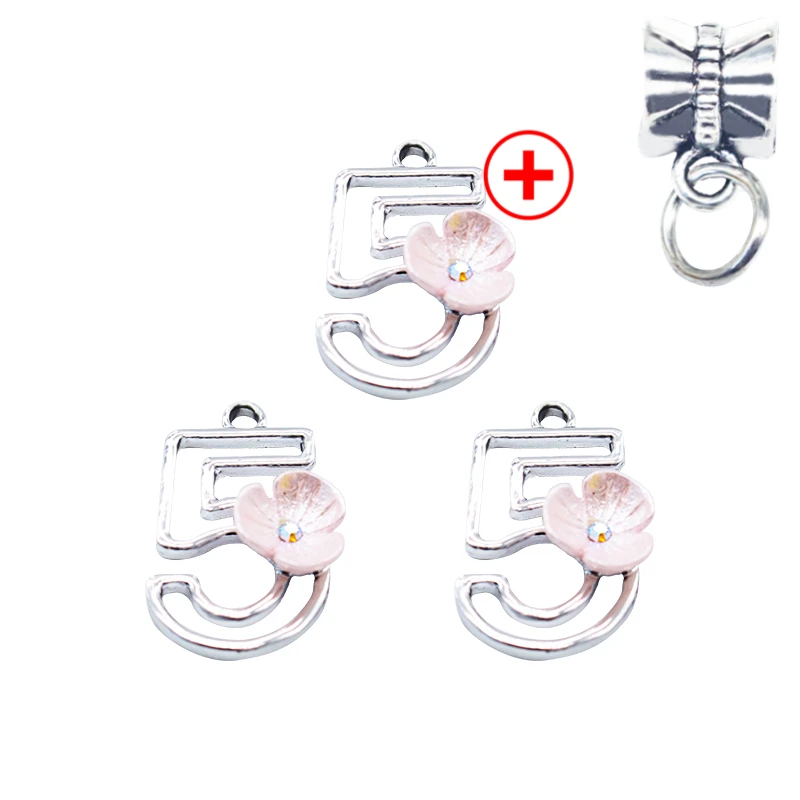 20 шт./лот подвеска-амулет с кристаллом в виде цветка подвеска-Шарм браслет