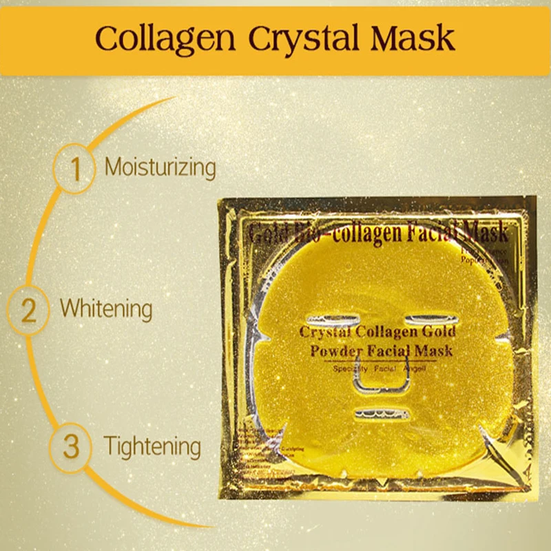 От Express оптовая продажа 100 шт./лот 24K Золотая отбеливающая маска увлажняющая для