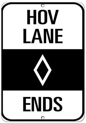 LZATPD SLALL Hov Lane Ends Traffic Mutcd Dot Retro Street Sign Home Metge Decoration Supplies12 X 8 Inch|Таблички и знаки| |