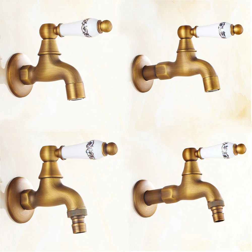 Антиqeu латунный керамический кухонный кран настенный для стиральной машины