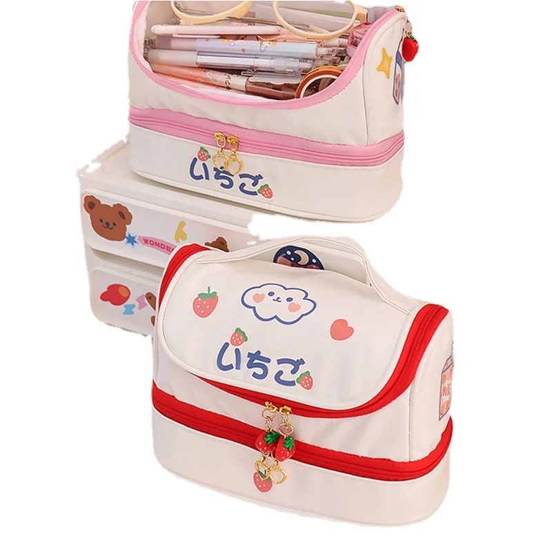 

Large Capacity Pencil Cases Cute Bear Kawaii Pouch School Stationery Supplie Stationery Organizer Bags for Girls